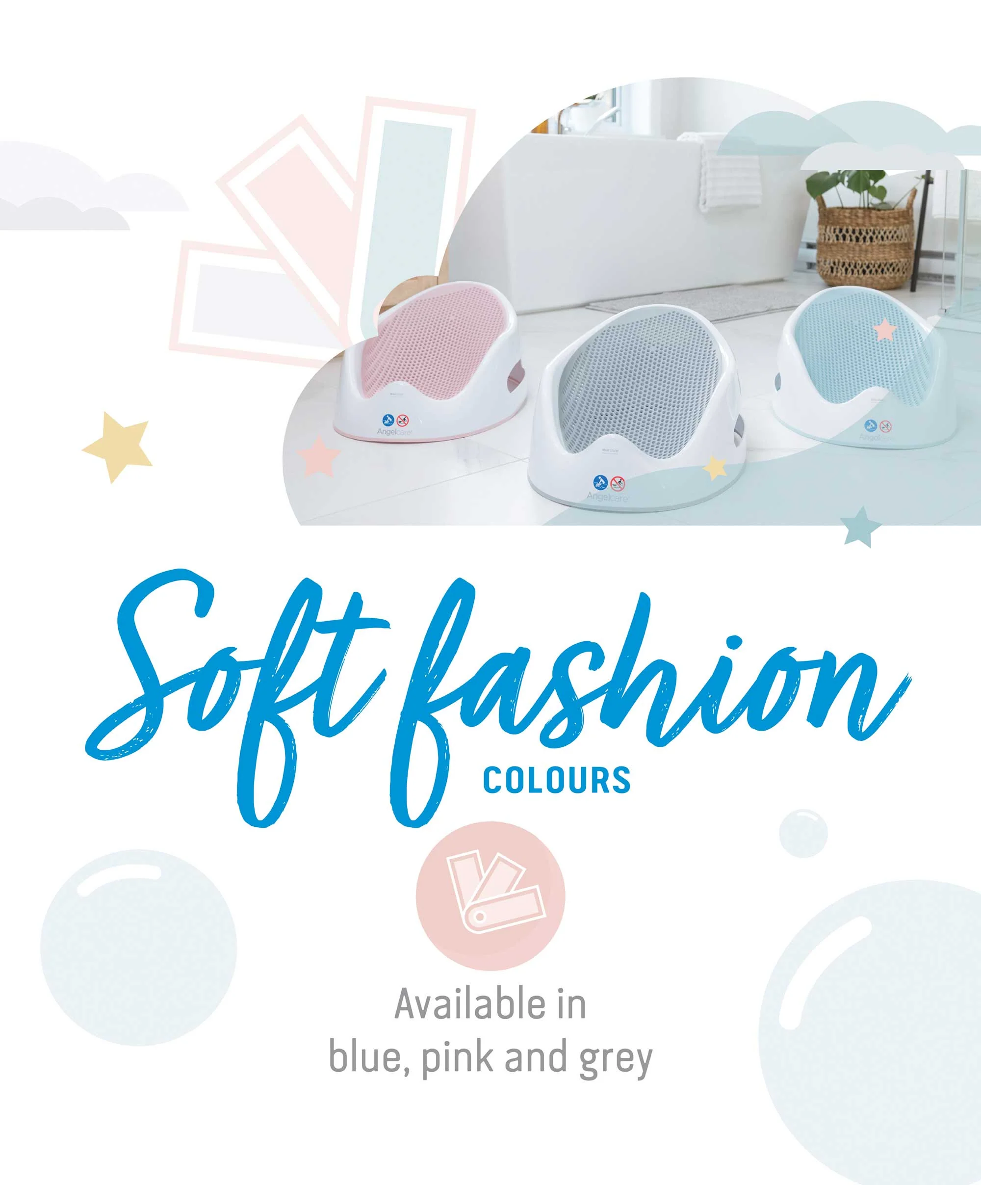 Angelcare Soft Touch Baby Bath Support - Grey - Image 7