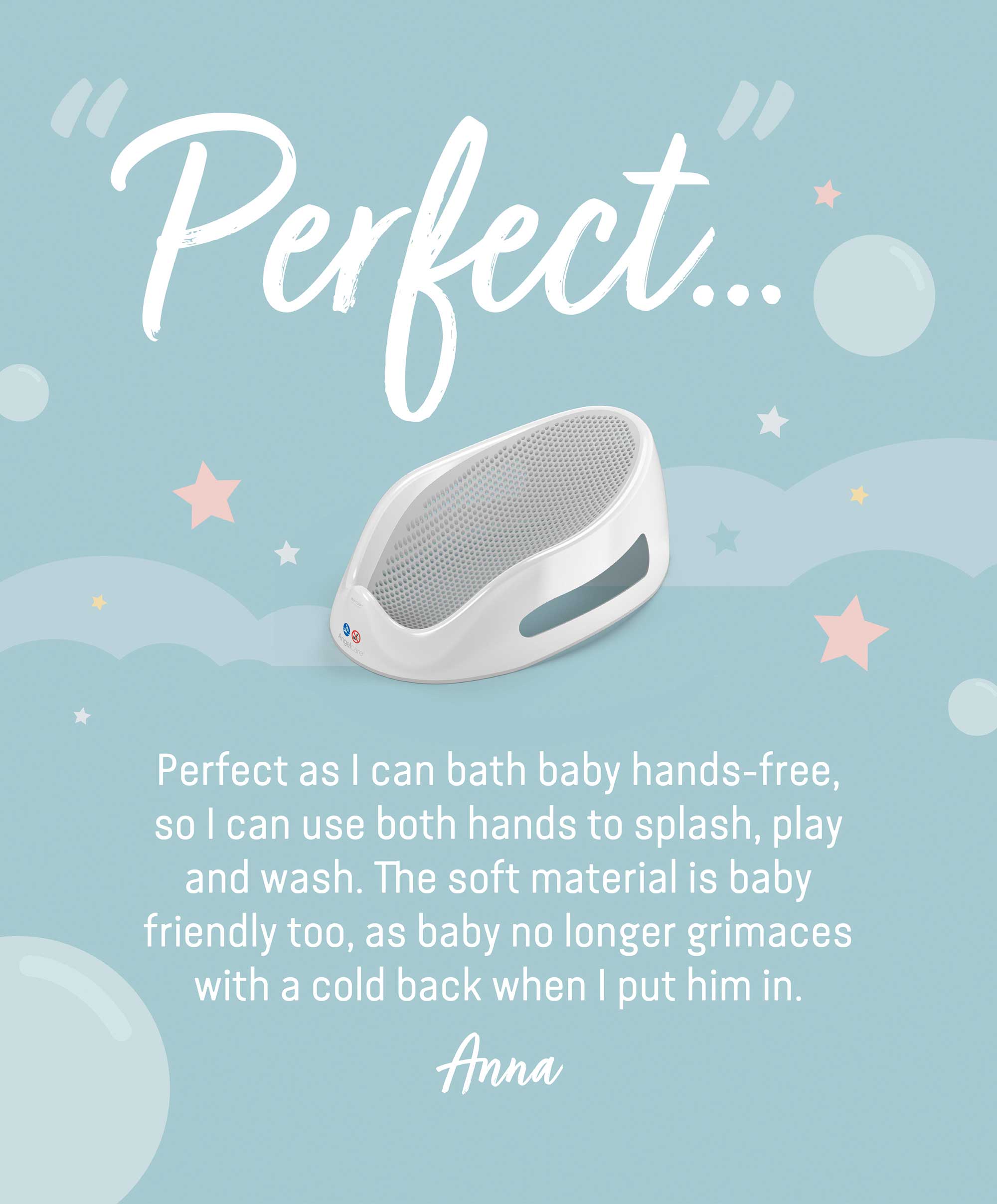 Angelcare Soft Touch Baby Bath Support - Grey - Image 9