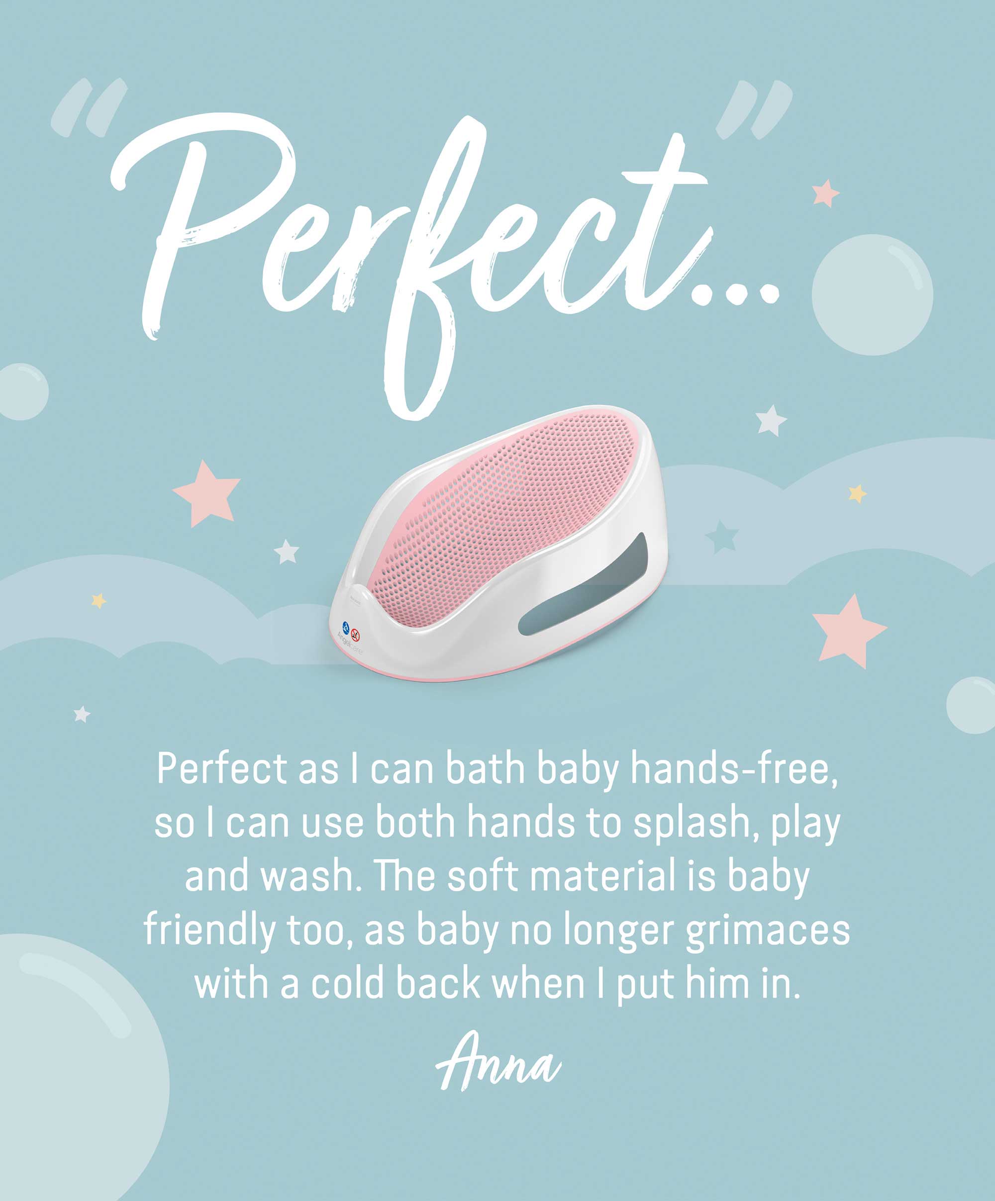 Angelcare Soft Touch Baby Bath Support - Pink - Image 7