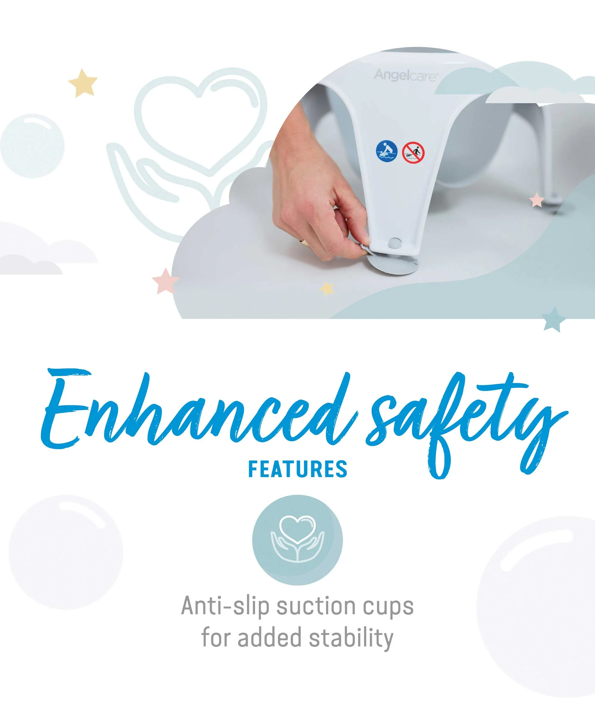 Angelcare Aqua Soft Touch Baby Bath Seat - Grey - Image 4