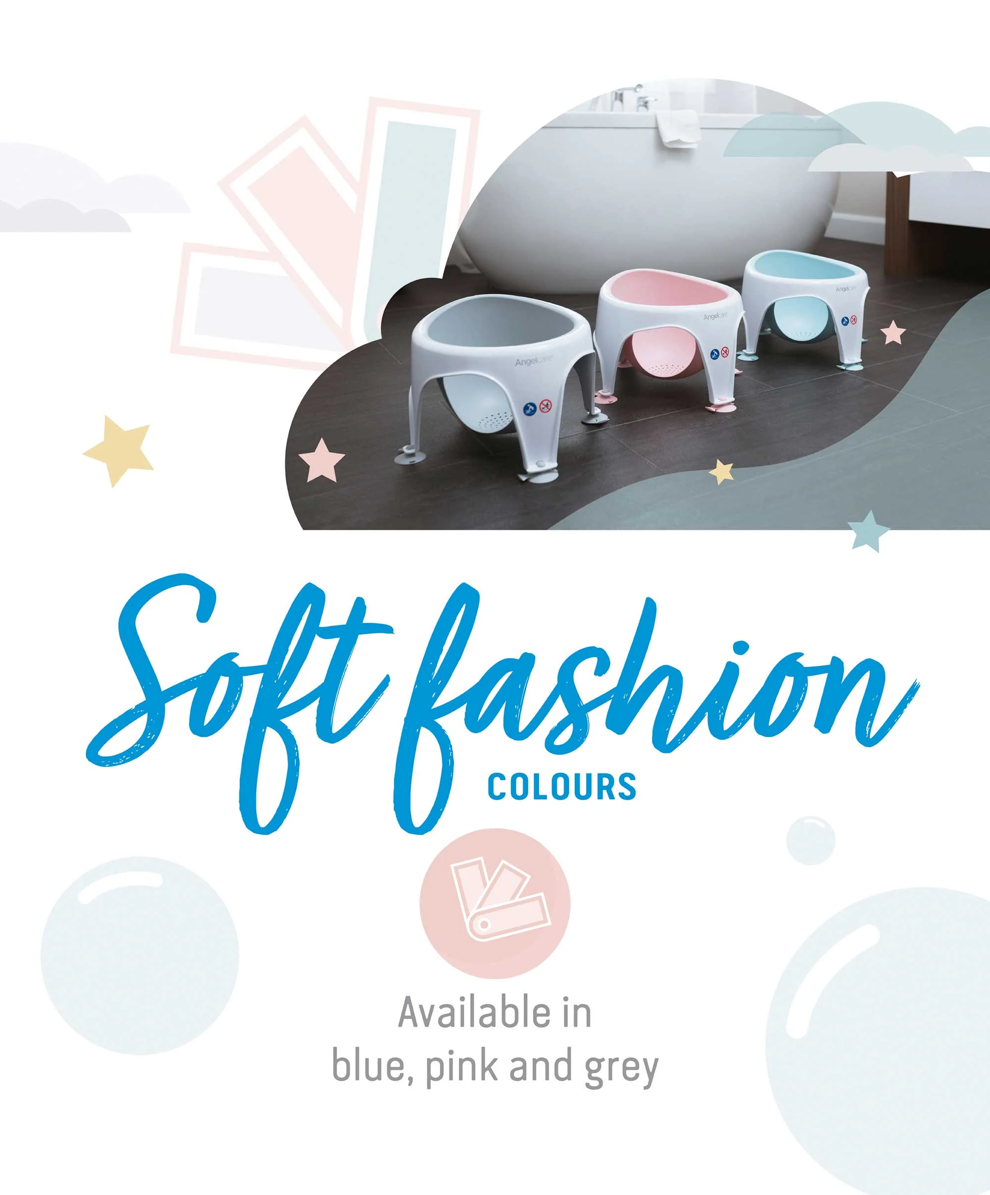 Angelcare Aqua Soft Touch Baby Bath Seat - Grey - Image 6