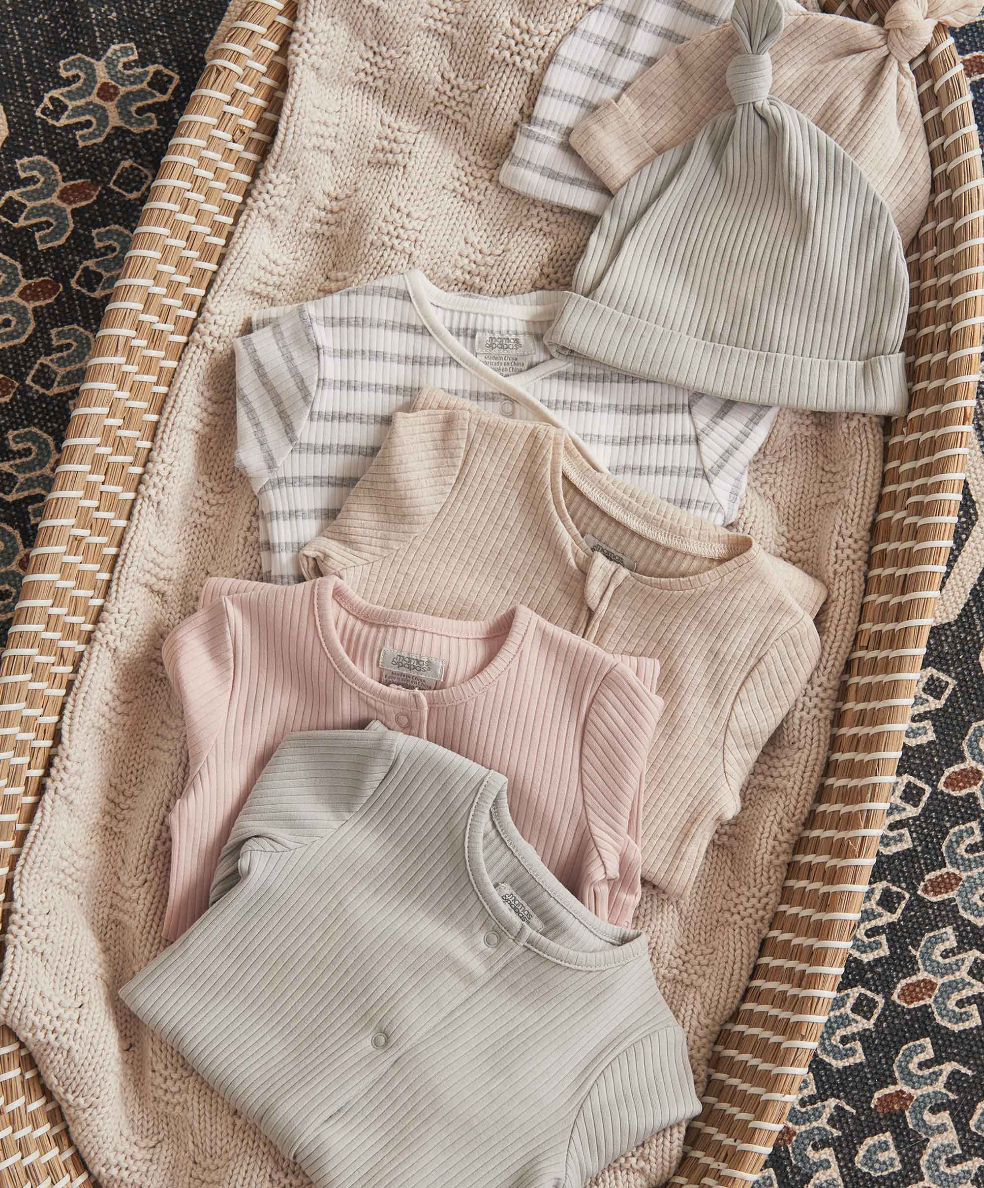 Organic Cotton Ribbed Sleepsuit - Oatmeal - Image 6
