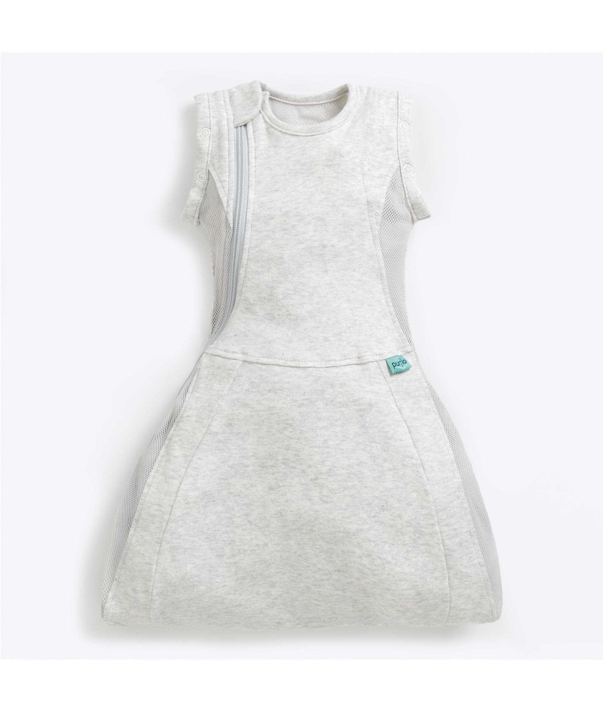 Purflo Swaddle to Sleep Bag 0-4 Months (0.5 Tog) - Minimal Grey - Image 4