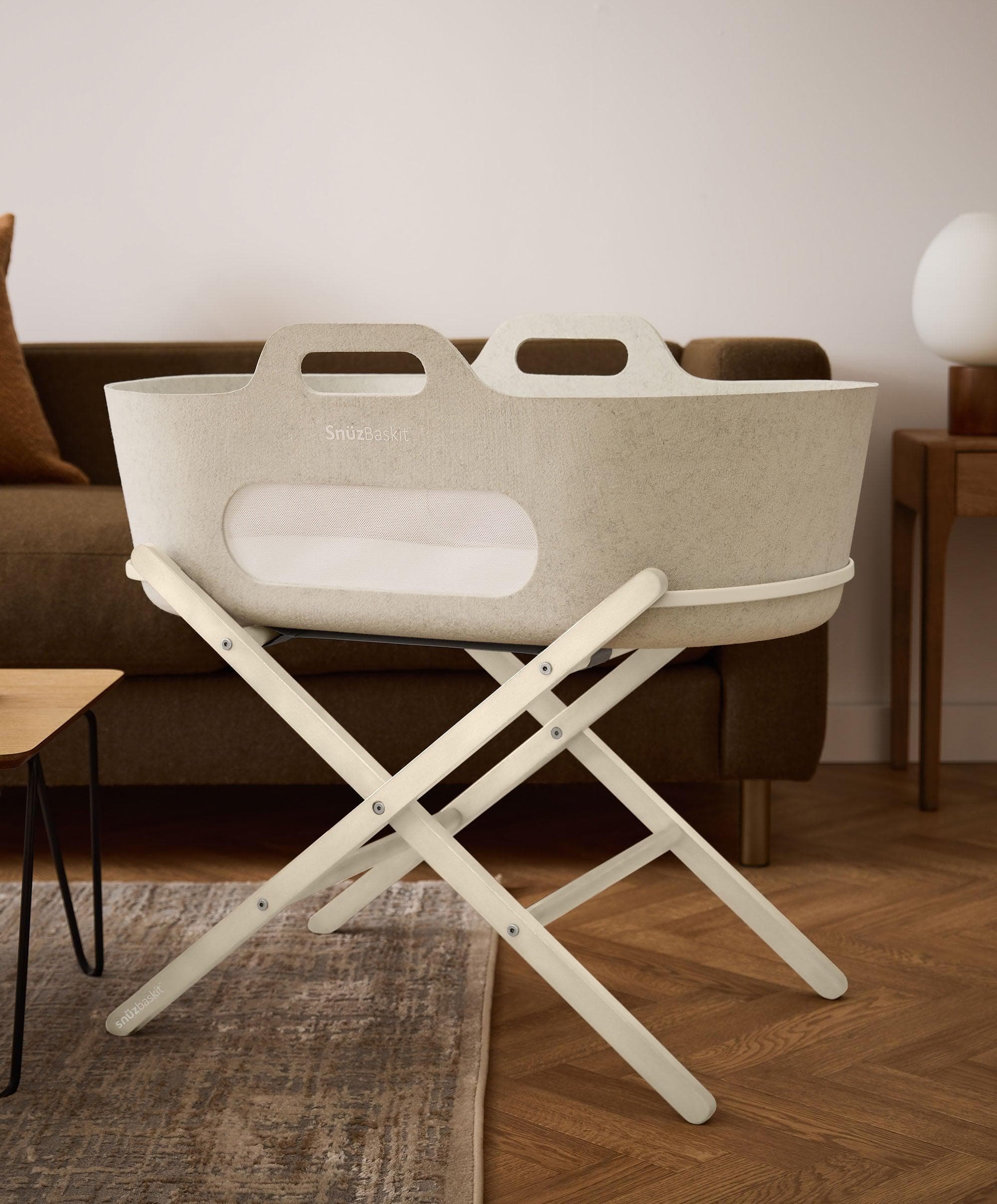 SnuzBaskit Barley Moses Basket and Cashmere Stand - Barley/Cashmere - Image 3